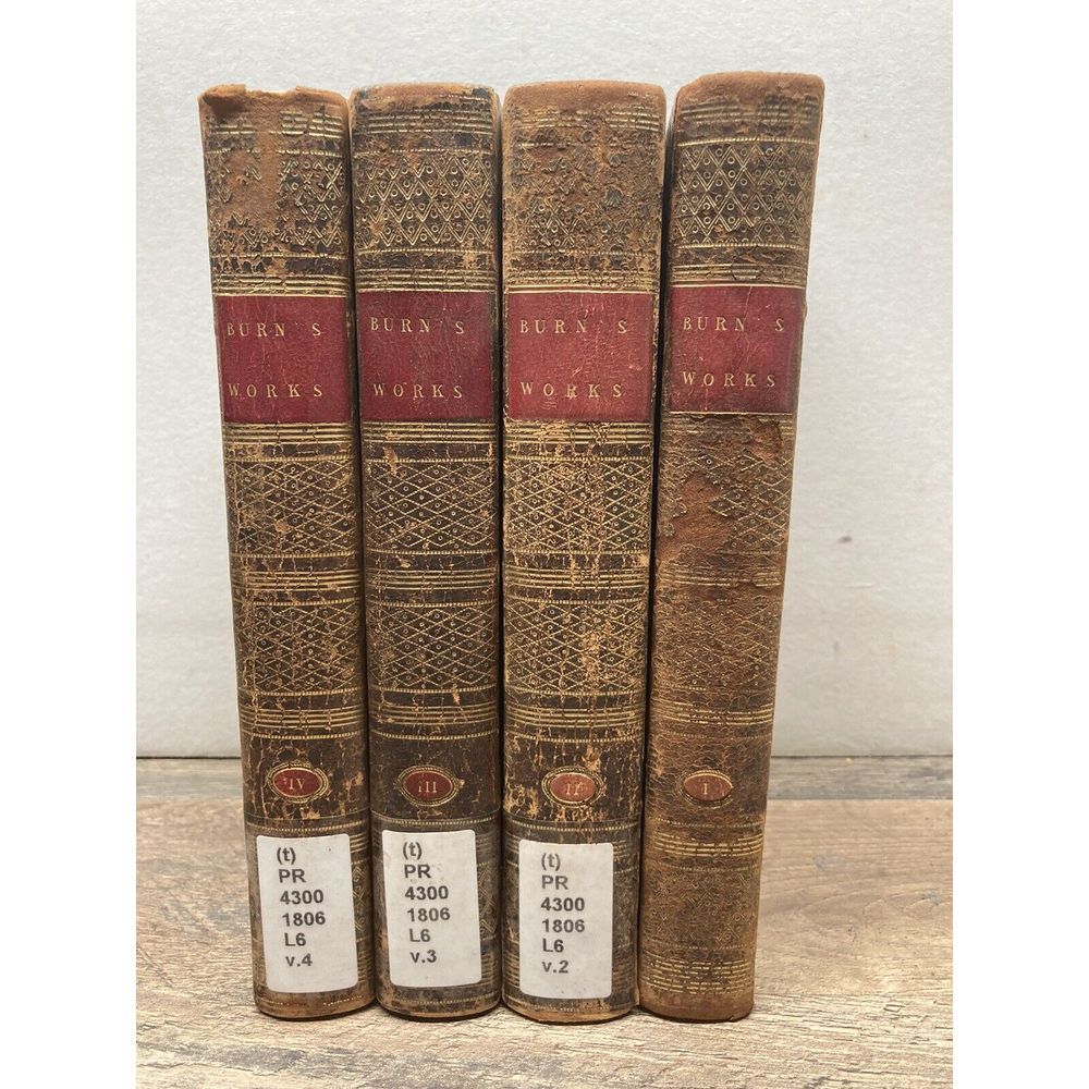 1806 THE WORKS OF ROBERT BURNS WTH AN ACCOUNT OF HIS LIFE IN FOUR VOLUMES 5TH ED